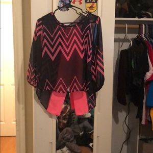 Pink and black shirt